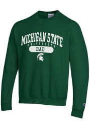 Champion Michigan State Spartans Mens Green Dad Pill Long Sleeve Crew Sweatshirt