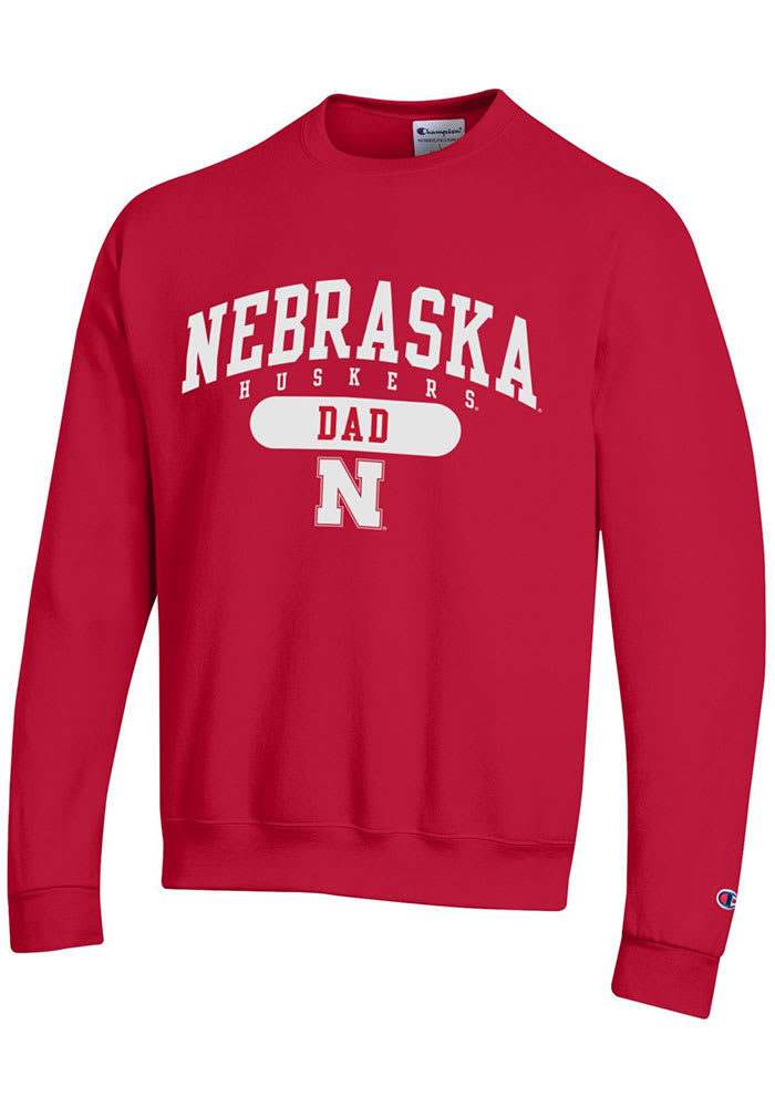 Champion Nebraska Cornhuskers Mens Red Dad Pill Long Sleeve Crew Sweatshirt