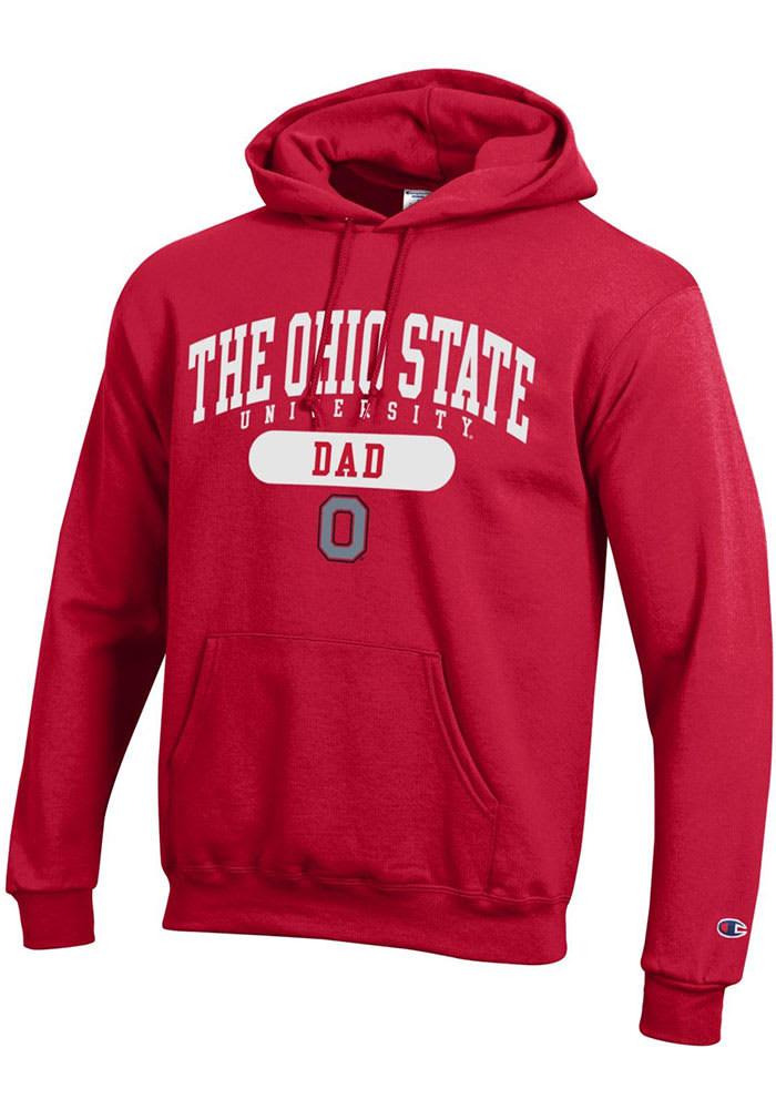 Champion Ohio State Buckeyes Mens Red Dad Pill Long Sleeve Hoodie