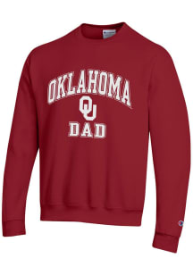 Champion Oklahoma Sooners Mens Crimson Dad Number One Long Sleeve Crew Sweatshirt