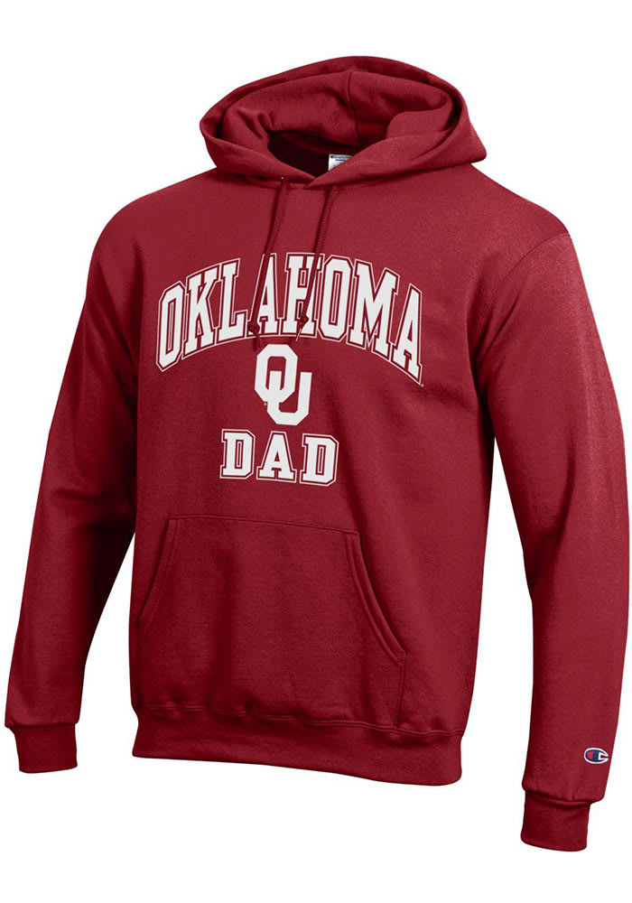 Champion Oklahoma Sooners Mens Crimson Dad Number One Long Sleeve Hoodie