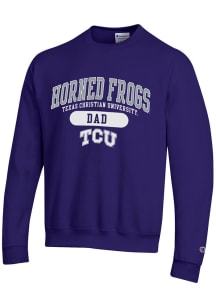 Champion TCU Horned Frogs Mens Purple Dad Pill Long Sleeve Crew Sweatshirt