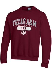 Champion Texas A&amp;M Aggies Mens Maroon Dad Pill Long Sleeve Crew Sweatshirt