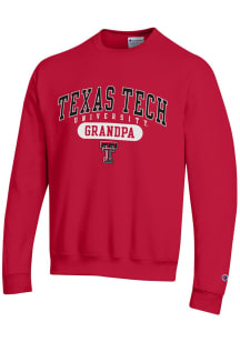 Champion Texas Tech Red Raiders Mens Red Grandpa Pill Long Sleeve Crew Sweatshirt