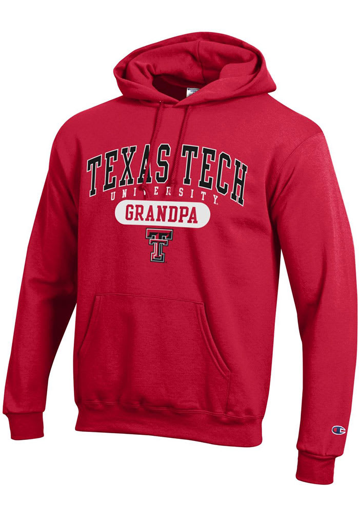 Champion Texas Tech Red Raiders Mens Red Grandpa Pill Long Sleeve Hoodie