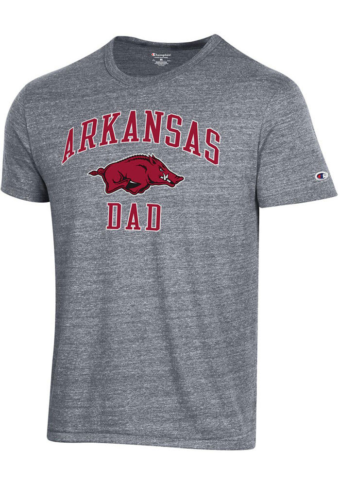 Champion Arkansas Razorbacks Grey Dad Number One Short Sleeve Fashion T Shirt