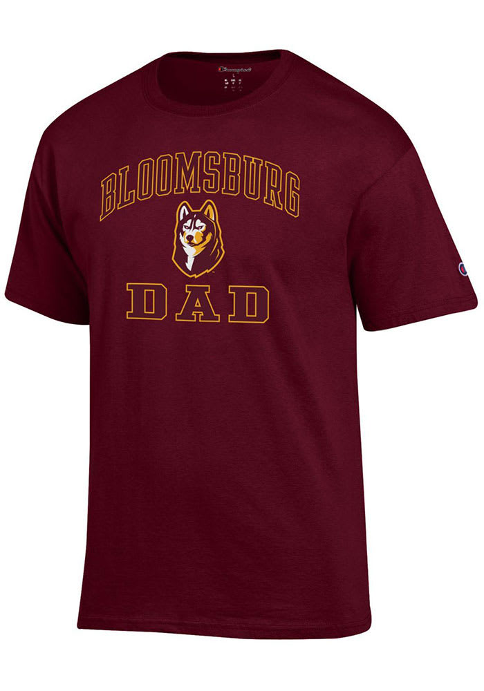 Champion Bloomsburg University Huskies Maroon Dad Number One Short Sleeve T Shirt