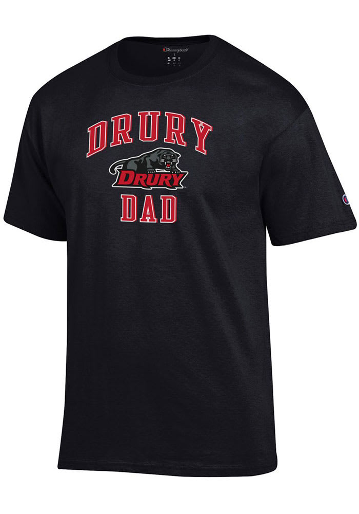 Champion Drury Panthers Black Dad Number One Short Sleeve T Shirt