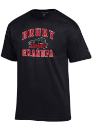 Champion Drury Panthers Black Grandpa Number One Short Sleeve T Shirt