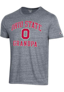 Ohio State Buckeyes Grey Champion Grandpa Number One Short Sleeve Fashion T Shirt