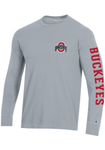 Champion Ohio State Buckeyes Grey Stadium Long Sleeve T Shirt