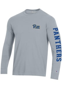 Champion Pitt Panthers Grey Stadium Long Sleeve T Shirt