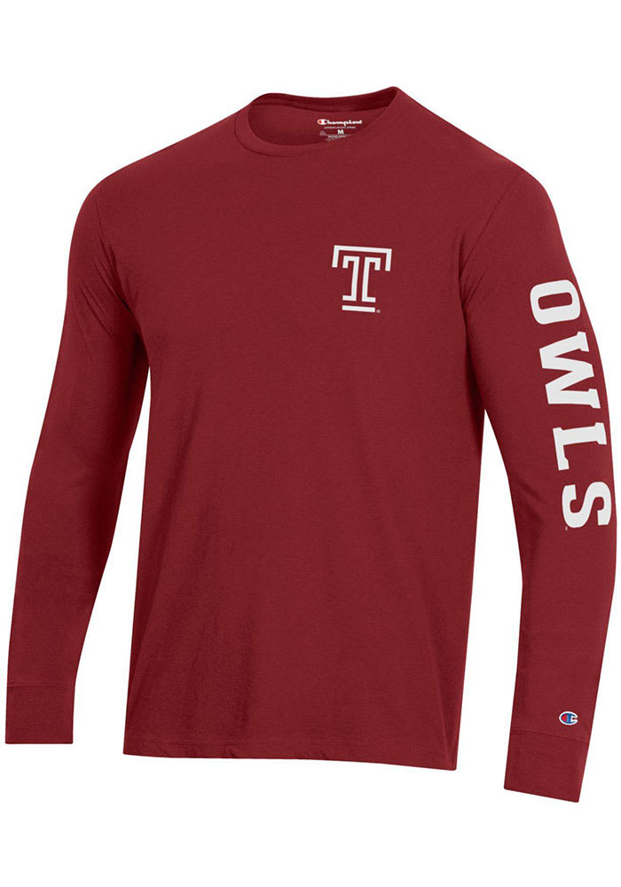 Champion Temple Owls Cardinal Stadium Long Sleeve T Shirt