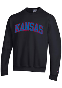 Champion Kansas Jayhawks Mens Black Arch Long Sleeve Crew Sweatshirt