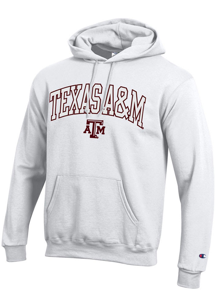 Champion Texas A&M Aggies Mens White Arch Logo Long Sleeve Hoodie