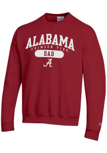 Champion Alabama Crimson Tide Mens Crimson Dad Pill Long Sleeve Crew Sweatshirt