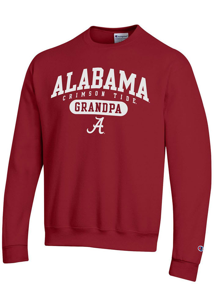 Champion Alabama Crimson Tide Mens Crimson Grandpa Pill Long Sleeve Crew Sweatshirt