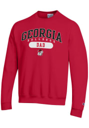 Champion Georgia Bulldogs Mens Red Dad Pill Long Sleeve Crew Sweatshirt