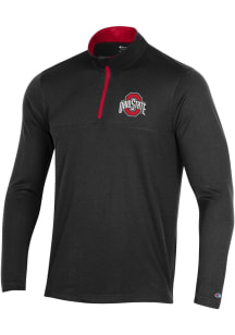 Champion Ohio State Buckeyes Mens Black Micro Mesh Long Sleeve 1/4 Zip Pullover