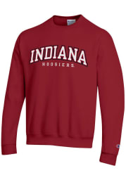 Champion Indiana Hoosiers Mens Crimson Arch Mascot Twill Long Sleeve Crew Sweatshirt