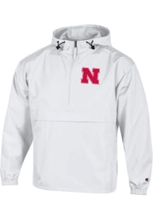 Mens Nebraska Cornhuskers White Champion Primary Logo Light Weight Jacket