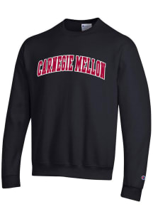Champion Carnegie Mellon Tartans Mens Black Arch Twill Powerblend Long Sleeve Crew Sweatshirt