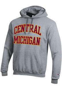 Champion Central Michigan Chippewas Mens Grey Arch Twill Long Sleeve Hoodie