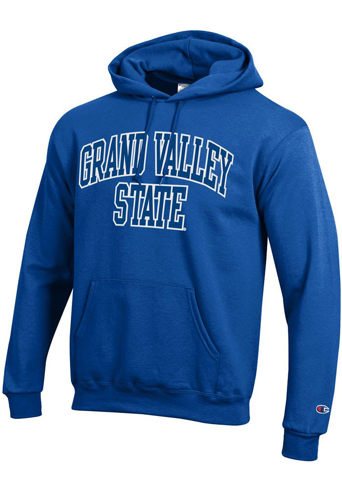 Champion Grand Valley State Lakers Mens Blue Arch Twill Long Sleeve Hoodie
