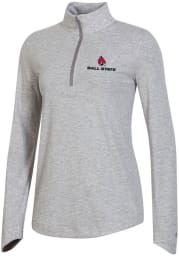 Champion Ball State Womens Grey Field Day 1/4 Zip Pullover