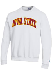Champion Iowa State Cyclones Mens White Arch Twill Long Sleeve Crew Sweatshirt