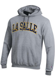 Champion La Salle Explorers Mens Grey Arch Twill Long Sleeve Hoodie