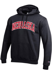 Champion Nebraska Cornhuskers Mens Black Arch Twill Long Sleeve Hoodie
