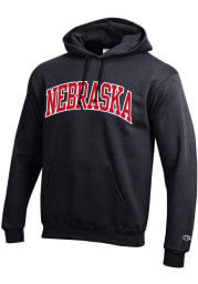 Champion Nebraska Cornhuskers Mens Black Arch Twill Long Sleeve Hoodie