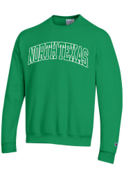 Champion North Texas Mean Green Mens Green Arch Twill Long Sleeve Crew Sweatshirt