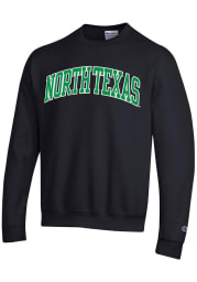 Champion North Texas Mean Green Mens Black Arch Twill Long Sleeve Crew Sweatshirt