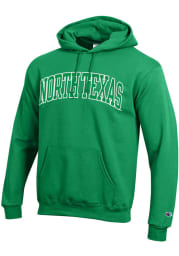 Champion North Texas Mean Green Mens Green Arch Twill Long Sleeve Hoodie
