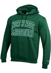 Champion Northwest Missouri State Bearcats Mens Green Arch Twill Long Sleeve Hoodie