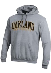 Champion Oakland University Golden Grizzlies Mens Grey Arch Twill Long Sleeve Hoodie