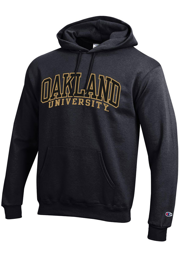 Champion Oakland University Golden Grizzlies Mens Black Arch Twill Long Sleeve Hoodie