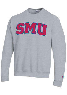 Champion SMU Mustangs Mens Grey Arch Twill Long Sleeve Crew Sweatshirt