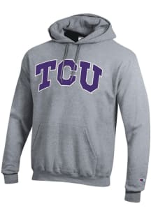 Champion TCU Horned Frogs Mens Grey Arch Twill Long Sleeve Hoodie