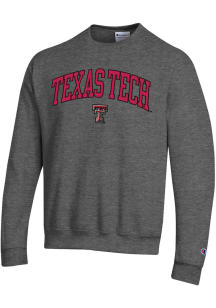 Champion Texas Tech Red Raiders Mens Charcoal Arch Logo Long Sleeve Crew Sweatshirt