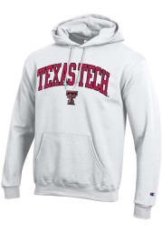 Champion Texas Tech Red Raiders Mens White Arch Logo Long Sleeve Hoodie