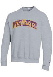 Champion West Chester Golden Rams Mens Grey Arch Twill Long Sleeve Crew Sweatshirt