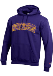 Champion West Chester Golden Rams Mens Purple Arch Twill Long Sleeve Hoodie