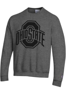 Mens Ohio State Buckeyes Charcoal Champion Tonal Crew Sweatshirt