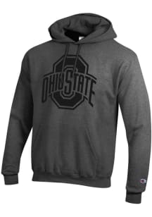 Mens Ohio State Buckeyes Charcoal Champion Tonal Hooded Sweatshirt