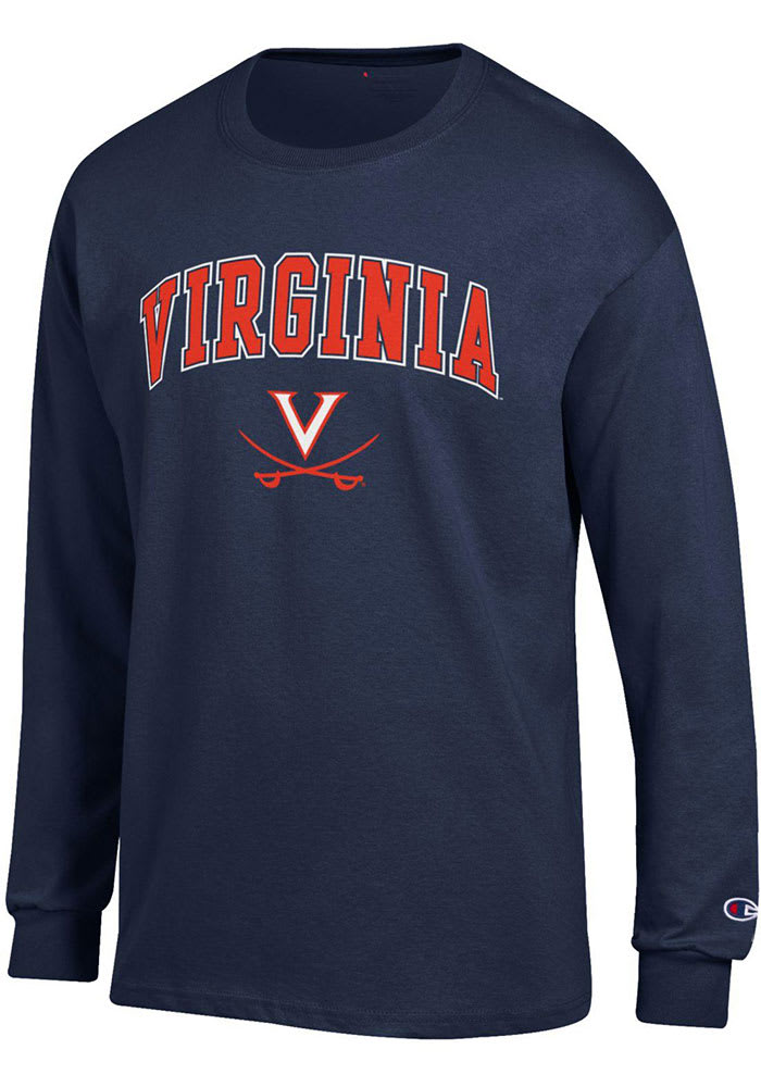 Champion Virginia Cavaliers Navy Blue Arch Mascot Long Sleeve T Shirt