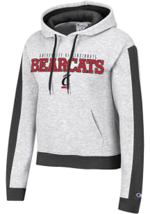 Champion Cincinnati Bearcats Womens Grey Sleeve Stripe Hooded Sweatshirt