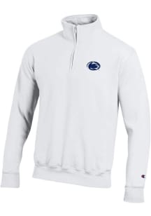 Champion Penn State Nittany Lions Mens White Fleece Long Sleeve 1/4 Zip Pullover